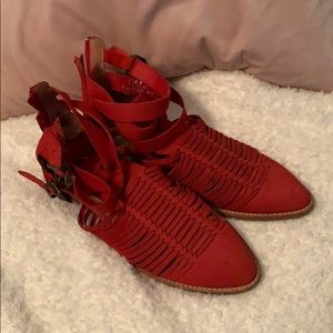 Red Jeffrey Campbell Booties | 9.5